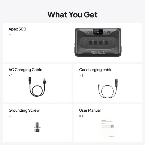 Vista 8 de BLUETTI Apex 300 - Estación de energía portátil, generador solar de 2764.8 Wh con batería de reserva con 6 salidas de CA de 3840 W