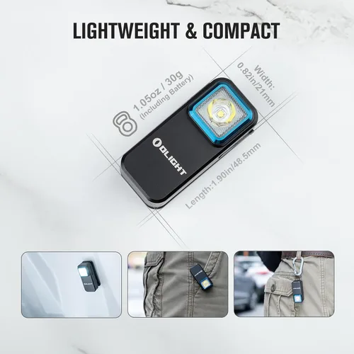 Vista 5 de OLIGHT Oclip linterna recargable EDC de 300 lúmenes con fuentes duales, luz de bolsillo compacta con clip, conveniente carga USB C, luces magnéticas