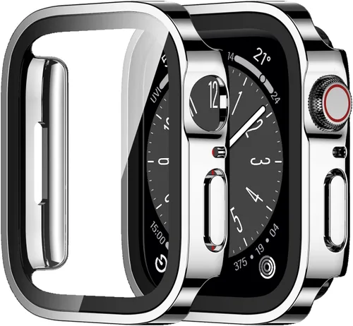 Vista 32 de Amizee Paquete de 2 fundas compatibles con Apple Watch de 1.575 pulgadas Series 6/5/4/SE con protector de pantalla integrado, carcasa rígida