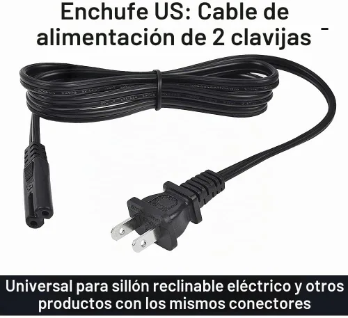 Vista 5 de Cable de alimentación de CA de 4 pies de repuesto para sillas reclinables o elevadoras eléctricas, compatible con Okin, Limoss, Pride, Golden