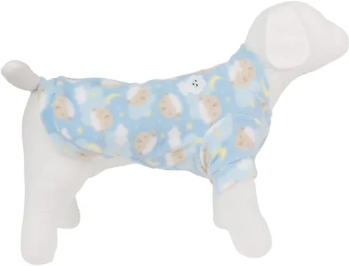 Vista 2 de Ropa de lujo para mascotas; blusa de nube azul; ropa cálida de invierno para perros