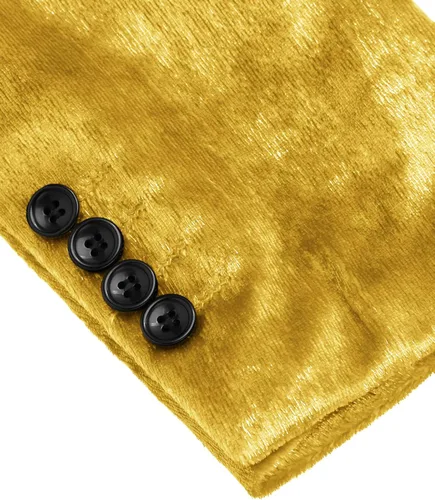 Vista 5 de COOFANDY Chaqueta de traje de terciopelo brillante para hombre, chaqueta de esmoquin de lentejuelas para baile de graduación, cena, fiesta, boda