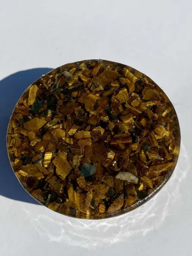 Vista 3 de Tiger's Eye Crystal Tower Buster Orgone Generator Energy Accumulator PERFECT GIFTING TOOL!!!! Made using Advance Harmonics Orgonite Many Beautiful