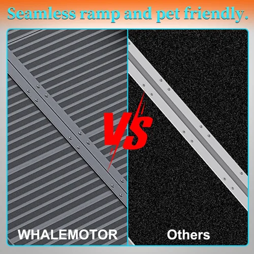 Vista 4 de WHALEMOTOR Rampa portátil para silla de ruedas negra, rampa de aluminio sin costuras y antideslizante de 2 pies, rampas plegables portátiles