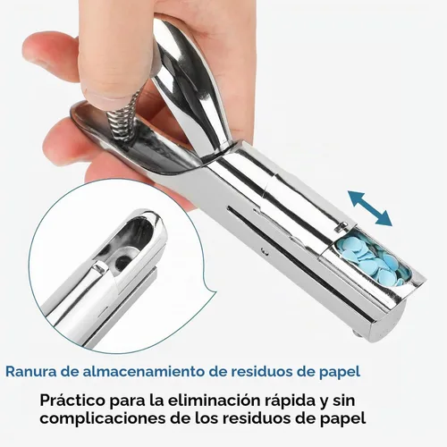 Vista 4 de MROCO Perforadora de un solo agujero de 1/4", Perforadora manual para manualidades y papel, perforadora resistente para tarjetas de papel, plástico