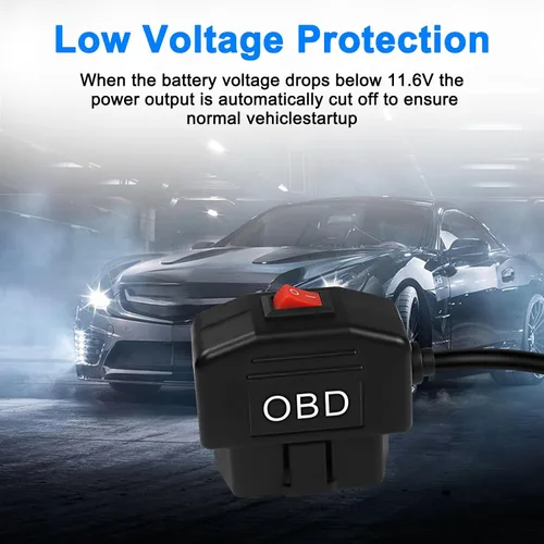 Vista 5 de XMSJSIY Cable de alimentación OBD para cámara de tablero tipo C OBD2 adaptador de cable de alimentación Cable de carga de cable duro con conector
