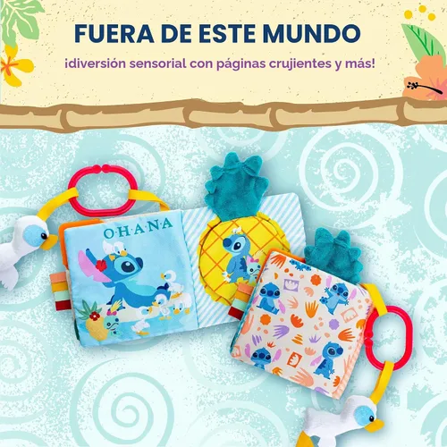 Vista 4 de Kids Preferred Disney Baby Lilo & Stitch Soft Book: libro suave Stitch ON-The-GO, color azul, mediano