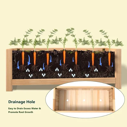 Vista 6 de Giantex Cama de jardín elevada plegable, jardinera plegable para flores y vegetales, caja de plantación para patio, césped, jardín, patio trasero