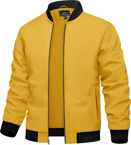 Vista 14 de TACVASEN Chaqueta Ligera para Hombre Chaqueta Bomber de Primavera Otoño Rompevientos Abrigos Casuales Elegantes con Bolsillos