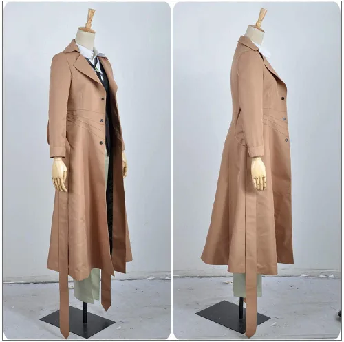 Vista 4 de Cos-Animefly Anime Bungo Stray Dogs Osamu Dazai Cosplay traje largo gabardina Halloween fiesta traje para hombres mujeres