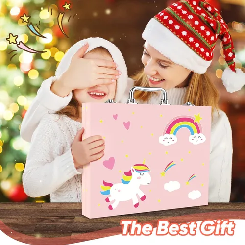 Vista 2 de Soucolor Suministros de Arte y Manualidades, Juego de Dibujo y Pintura de 183 Piezas para Niñas, Niños y Adolescentes, Kit de Arte para Colorear