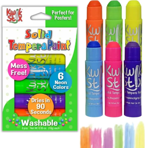 Vista 9 de Kwik Stix Solid Tempera Paint Stick, 6 colores primarios