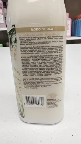 Vista 3 de Milagros Champú y Acondicionador Herbal - Romero, Jengibre y Arroz 100% natural Combate la caída del cabello y promueve su crecimiento.