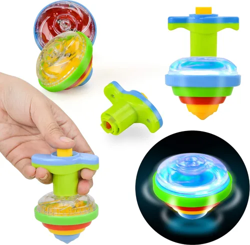 Vista 7 de IPIDIPI TOYS Spineez - Paquete de 12 juguetes giratorios LED para niños, ideales para rellenar calcetines navideños para niños, recuerdos de fiesta