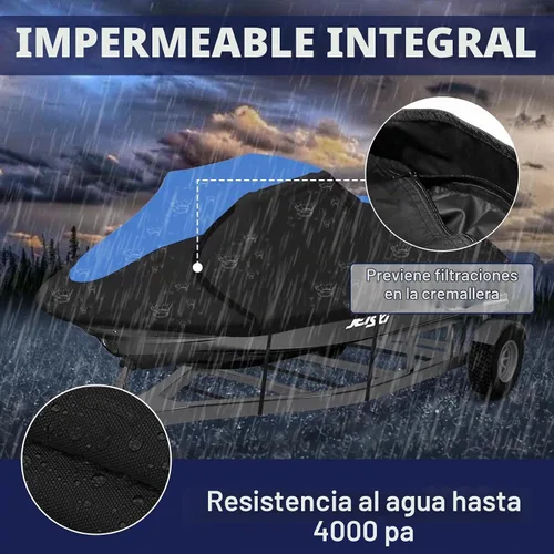 Vista 5 de Funda para moto acuática 600D – Funda para Seadoo remolcable, cubierta impermeable para moto acuática, cubierta PWC compatible con Seadoo, Yamaha