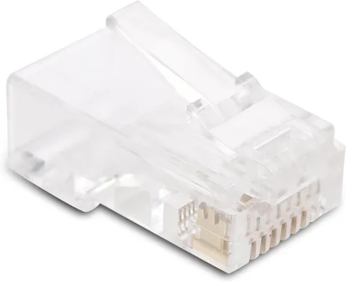 Vista 4 de Cable Matters Paquete de 100 enchufes modulares Cat 6 RJ45 para cable de gran diámetro, chapado en oro de 50 µ, conector RJ45 Cat6, conector