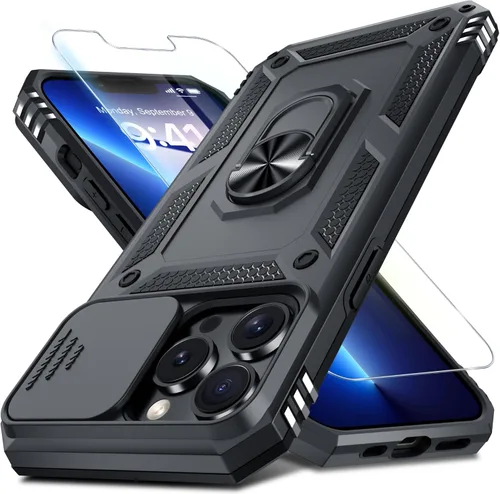 Vista 156 de Janmitta Funda para iPhone 8 Plus/7 Plus/6 Plus, Cubierta de Teléfono con Cubierta Deslizante Integrada para Lente de Cámara + Protector