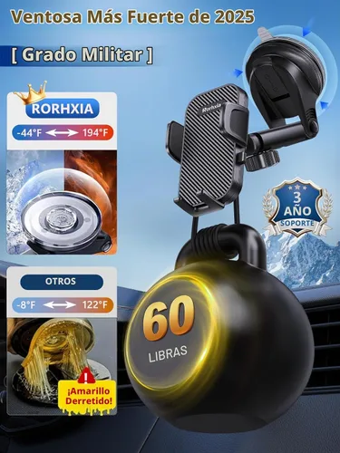 Vista 3 de Rorhxia Soporte de teléfono 3 en 1 para automóvil [ventosa más estable y flexible 2026] Ventosa para salpicadero de ventilación, parabrisas