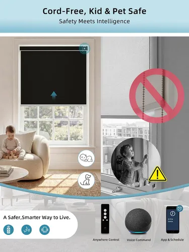Vista 40 de SmartWings Persianas enrollables inteligentes motorizadas, muestras 100% opacas