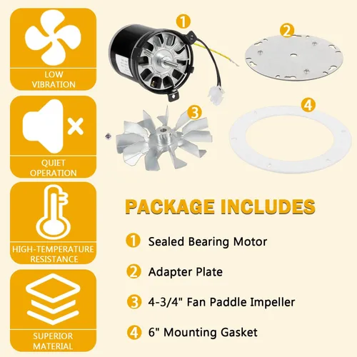 Vista 4 de 12056010 12026010 Kit de motor de soplador de escape de combustión para estufa de pellets con junta de repuesto para Whitfield Advantage