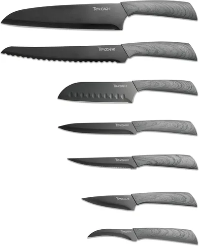 Vista 2 de Hampton Forge Tomodachi HMC01B612L Raintree Ash - Juego de bloques de cuchillos de 13 piezas