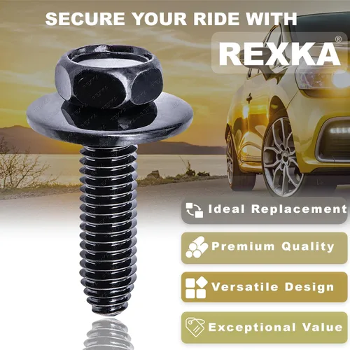 Vista 9 de Rexka 30 piezas M6-1.0 X 0.984 in Tornillos de cuerpo para GM Buick Cadillac Chevrolet Panel de moldura de puerta Raidator Niebla Bocina de lámpara