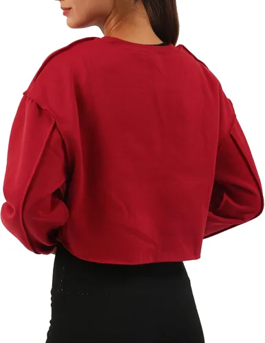 Vista 3 de Amazhiyu - Sudadera corta de manga larga para mujer con forro polar