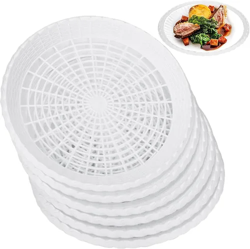 Vista 7 de AccEncyc Paquete de 6 soportes para platos de papel de plástico de 9 pulgadas, soportes reutilizables para platos de fiesta, barbacoa, cocina al