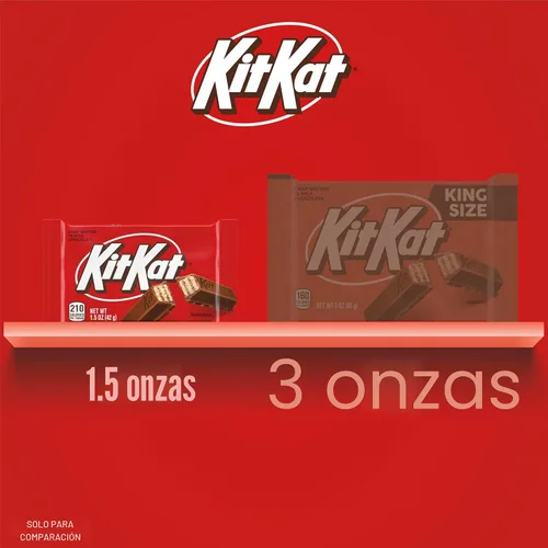 Vista 4 de Kit Kat - Barras de caramelo de chocolate con leche y oblea, 1.5 onzas (36 unidades) Crisp Wafers Covered in Milk Chocolate, Kosher, Individually