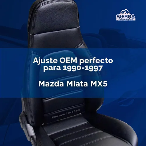 Vista 2 de Mazda Miata kit de funda para asiento delantero estándar 1990-1996 negro, piel de imitación