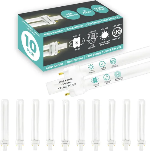 Vista 16 de GoodBulb Bombillas CFL de 13 W, base GX23 de 2 pines, 2700 K, blanco suave, 13 W, alto rendimiento, 800 lúmenes, bombillas fluorescentes compactas