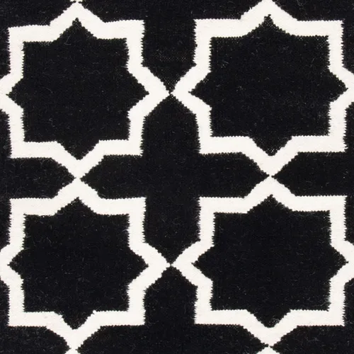 Vista 5 de SAFAVIEH Dhurries Collection DHU549L - Alfombra de lana de tejido plano hecha a mano de 2 pies 6 pulgadas x 6 pies, color negro/marfil