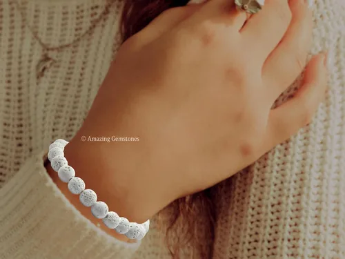 Vista 33 de Amazing Gemstone Crystal Bracelet for Women Men's Gifts - Protection Healing Crystal Bracelet - 8mm Gemstone Beaded Stretchable Bracelet Pulseras