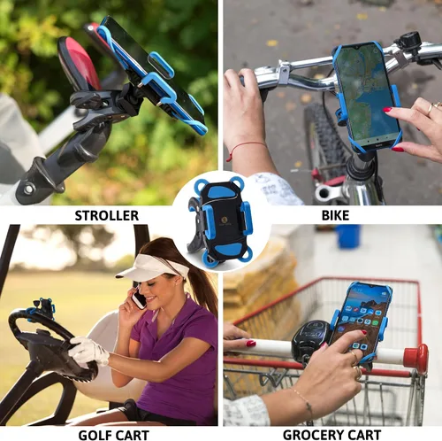 Vista 5 de Soporte para teléfono para cochecito de bebé, carrito de compras, carrito de golf, carrito de empuje, soporte de teléfono para bicicleta