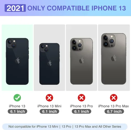 Vista 7 de MILPROX Funda compatible con iPhone 13 (2021), carcasa de gel de goma brillante con purpurina de 3 capas a prueba de golpes para iPhone 13 de 6.1