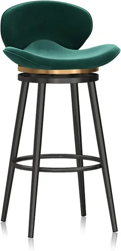 Vista 25 de Taburete de bar moderno con Patas de Metal Negro, giratorio de 360 grados, cómodo y tapizado, ideal para el hogar, bar, cocina, isla, comedor o Pub