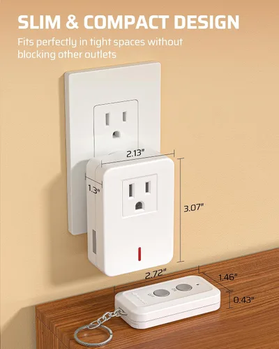 Vista 5 de DEWENWILS Toma de corriente con control remoto para interiores, kit de interruptor de luz remoto expandible, interruptor de encendido/apagado