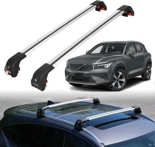 Vista 17 de ERKUL Barras transversales de techo resistentes de 220 libras para Volvo XC40 2019-2026 Soportes de metal sólido Barras transversales