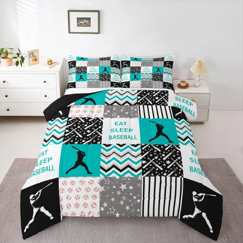 Vista 20 de Erosebridal Edredón de baloncesto para niños, juegos deportivos, inserción de edredón individual para niños, adolescentes y adultos, juego