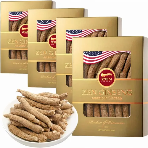 Vista 10 de Zen Ginseng American Wisconsin Ginseng - Raíz pequeña y larga, Panax Quinquefolio de calidad premium, aumenta la inmunidad y la energía para hombres