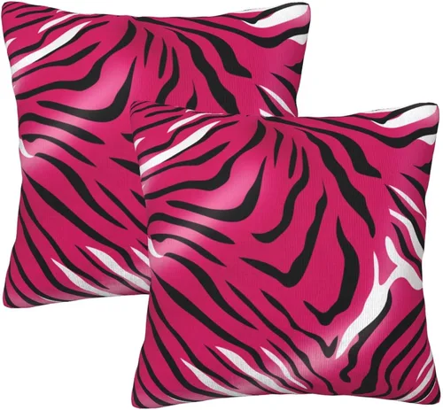Vista 15 de Pack of 2 Short Plush Throw Pillow Covers 18 X 18 Inch, Retro 70S Orange Yellow Pillow Cover Durable Pillowcases, Square Throw Pillow Covers Couch