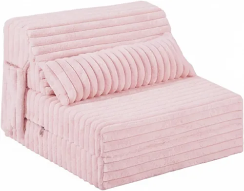 Vista 27 de Sofá cama plegable tamaño individual, colchón convertible con almohada, colchón de pana gruesa para el suelo, sofá cama con bolsillo lateral