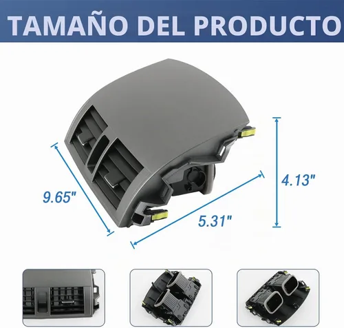 Vista 5 de DICMIC Panel de ventilación de salida de aire acondicionado para tablero central compatible con Toyota Corolla 2008-2013 Reemplazo # 55663-02060