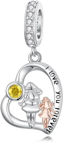 Vista 133 de PROESS Dije para padre, madre e hija, pulsera de plata de ley para pulseras, regalos de cumpleaños, día de San Valentín, para hija, madre, amante