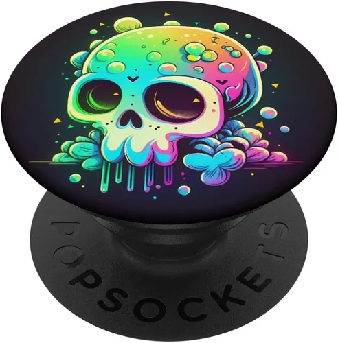 Vista 6 de Sugar Skull Synthwave Kawai Skull - PopSockets MagSafe PopGrip para iPhone