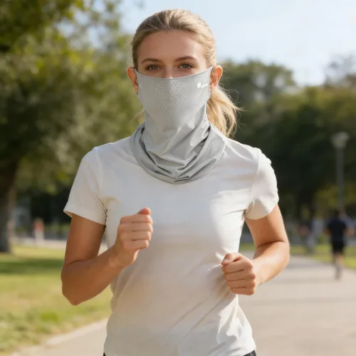 Vista 6 de Protección solar UV de verano para mujeres y hombres, transpirable, máscara de seda para deportes al aire libre