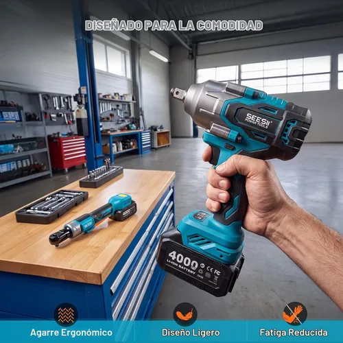Vista 6 de Seesii 1/2" Impact Wrench & 3/8" Ratchet Combo Kit for Auto Repair
