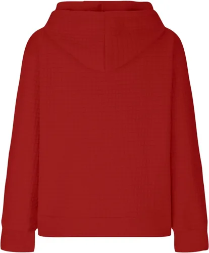 Vista 5 de Sudaderas con capucha para mujer, elegante, casual, de manga larga, con cordón de punto, a la moda, color liso, cómodo, con bolsillo
