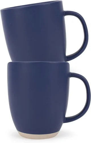 Vista 22 de Elanze Designs Paquete de 2 tazas de café de cerámica de 13 onzas con fondo de arcilla cruda, color verde menta Verde (Mint Green)