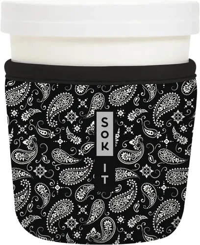 Vista 196 de Sok It IceCreamSok - Funda de neopreno aislada (flores abstractas, pintas de helado cónicas)